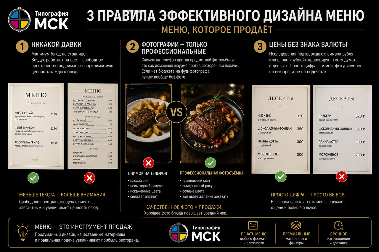 Печать меню