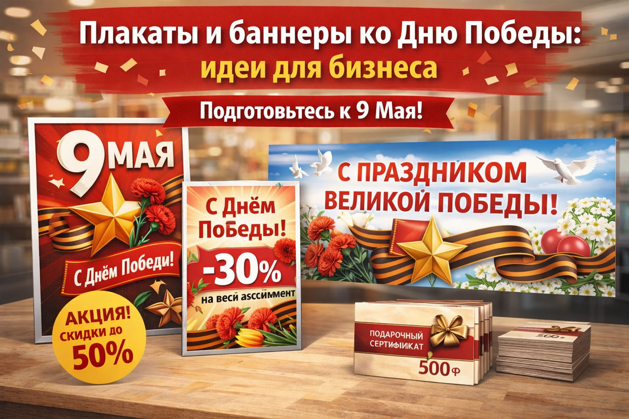 Печать баннеров 9 мая Печать плакатов на 9 мая